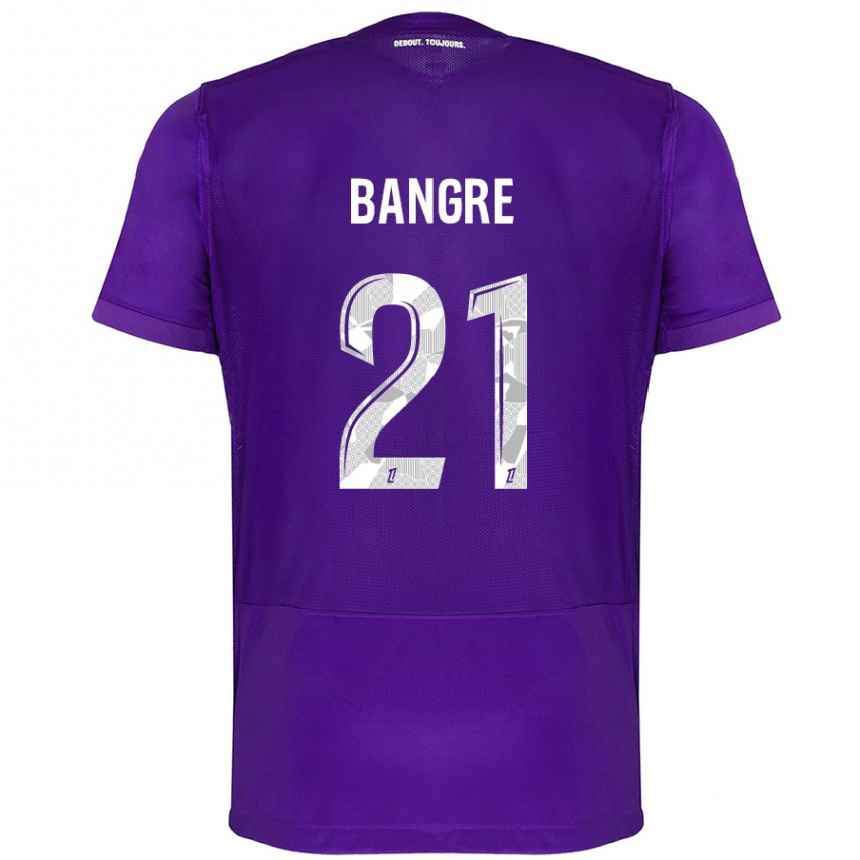 Kids Football Mamady Bangré #21 Purple White Home Jersey 2024/25 T-Shirt Uk