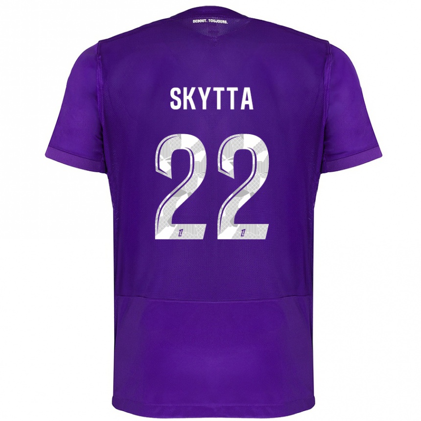 Kids Football Naatan Skyttä #22 Purple White Home Jersey 2024/25 T-Shirt Uk