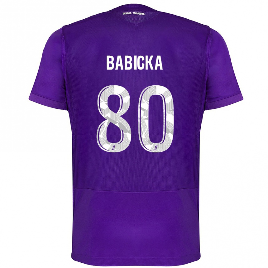 Kids Football Shavy Babicka #80 Purple White Home Jersey 2024/25 T-Shirt Uk