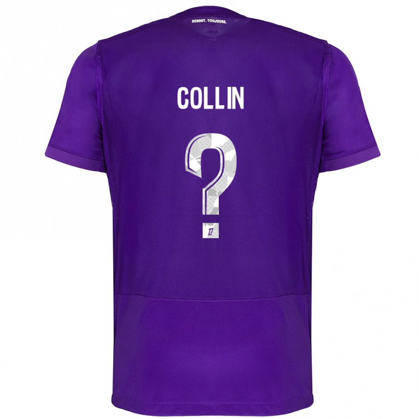 Kids Football Théo Collin #0 Purple White Home Jersey 2024/25 T-Shirt Uk