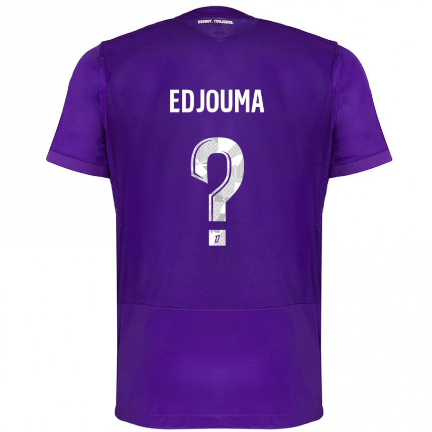 Kids Football Noah Edjouma #0 Purple White Home Jersey 2024/25 T-Shirt Uk