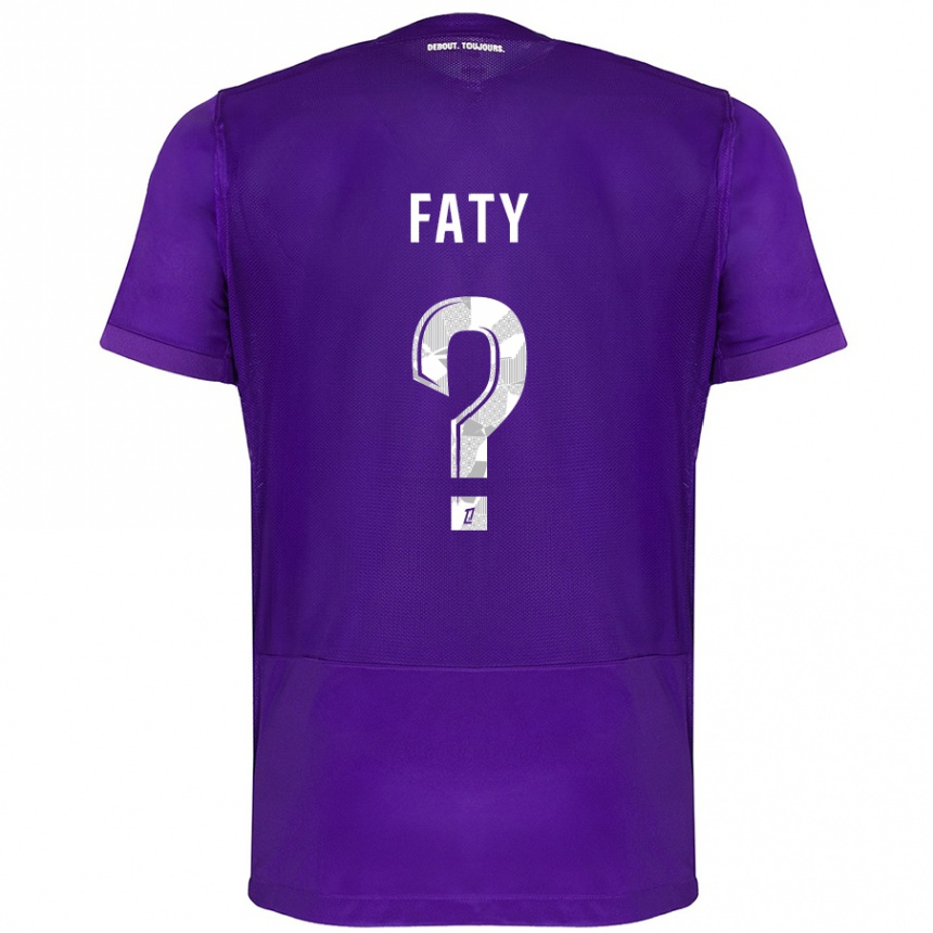 Kids Football Enzo Faty #0 Purple White Home Jersey 2024/25 T-Shirt Uk