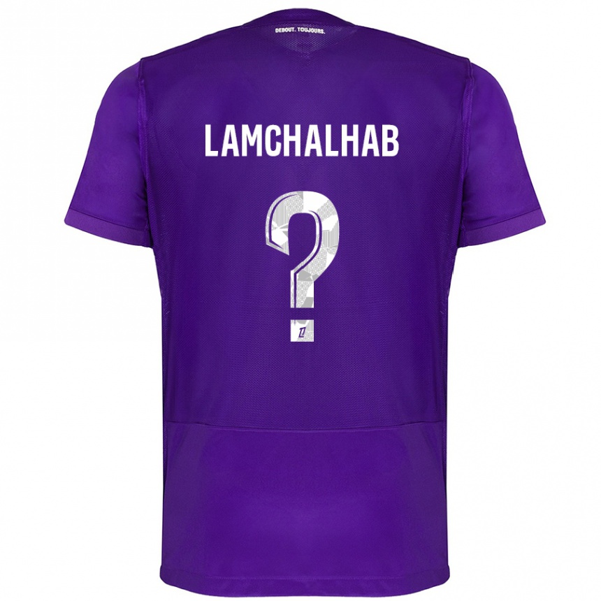 Kids Football Merwan Lamchalhab #0 Purple White Home Jersey 2024/25 T-Shirt Uk