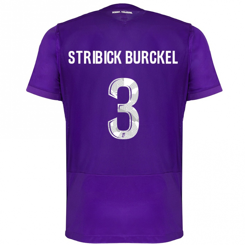 Kids Football Laetitia Stribick-Burckel #3 Purple White Home Jersey 2024/25 T-Shirt Uk