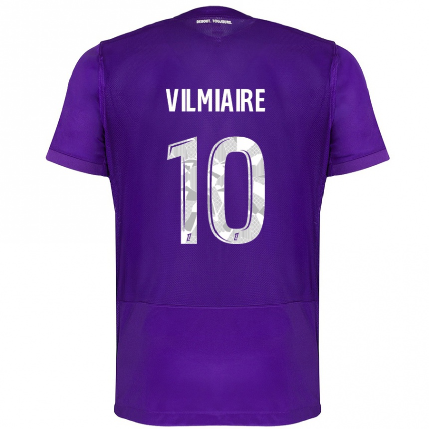 Kids Football Kelly Vilmiaire #10 Purple White Home Jersey 2024/25 T-Shirt Uk