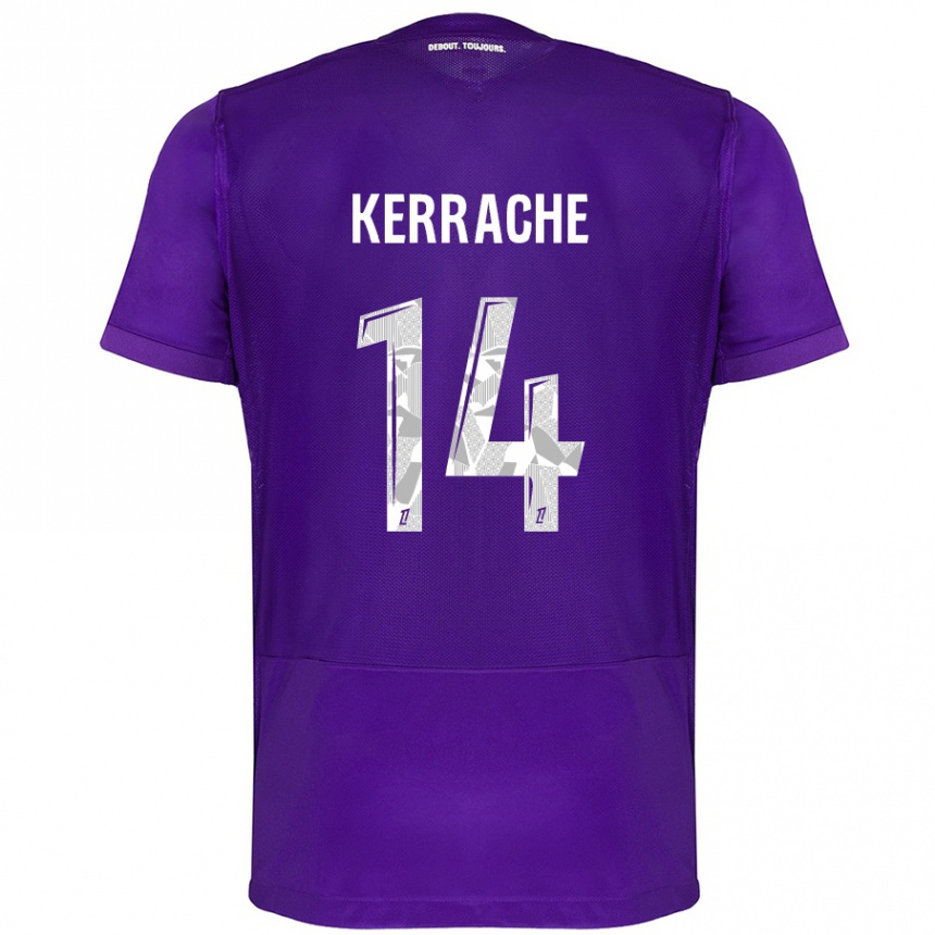 Kids Football Marina Kerrache #14 Purple White Home Jersey 2024/25 T-Shirt Uk