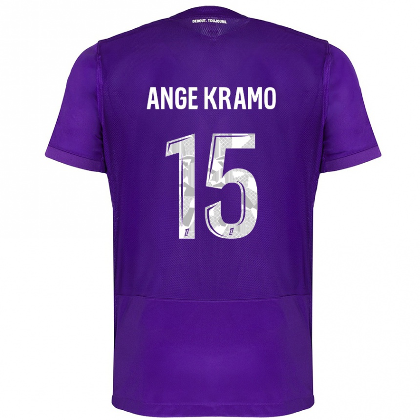 Kids Football Marie Ange Kramo #15 Purple White Home Jersey 2024/25 T-Shirt Uk