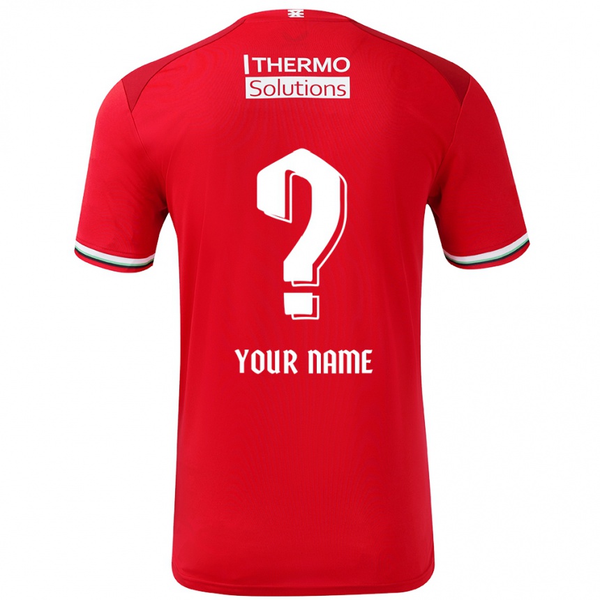 Kids Football Your Name #0 Red White Home Jersey 2024/25 T-Shirt Uk