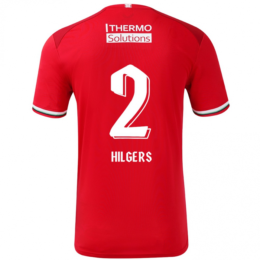 Kids Football Mees Hilgers #2 Red White Home Jersey 2024/25 T-Shirt Uk