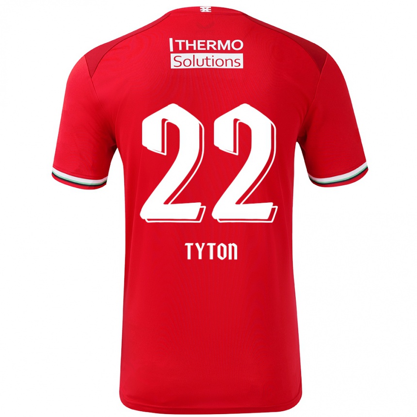 Kids Football Przemyslaw Tyton #22 Red White Home Jersey 2024/25 T-Shirt Uk