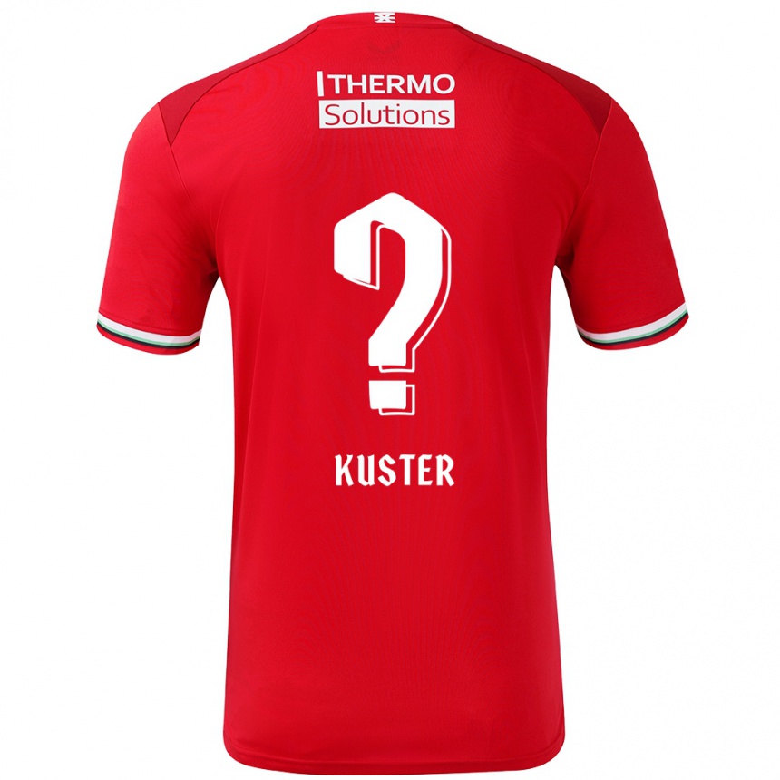 Kids Football Harrie Kuster #0 Red White Home Jersey 2024/25 T-Shirt Uk