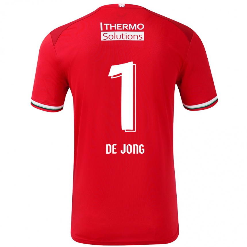 Kids Football Daniëlle De Jong #1 Red White Home Jersey 2024/25 T-Shirt Uk