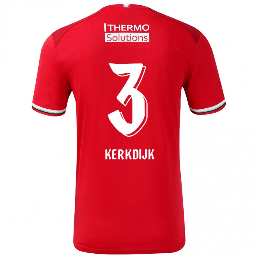 Kids Football Danique Kerkdijk #3 Red White Home Jersey 2024/25 T-Shirt Uk