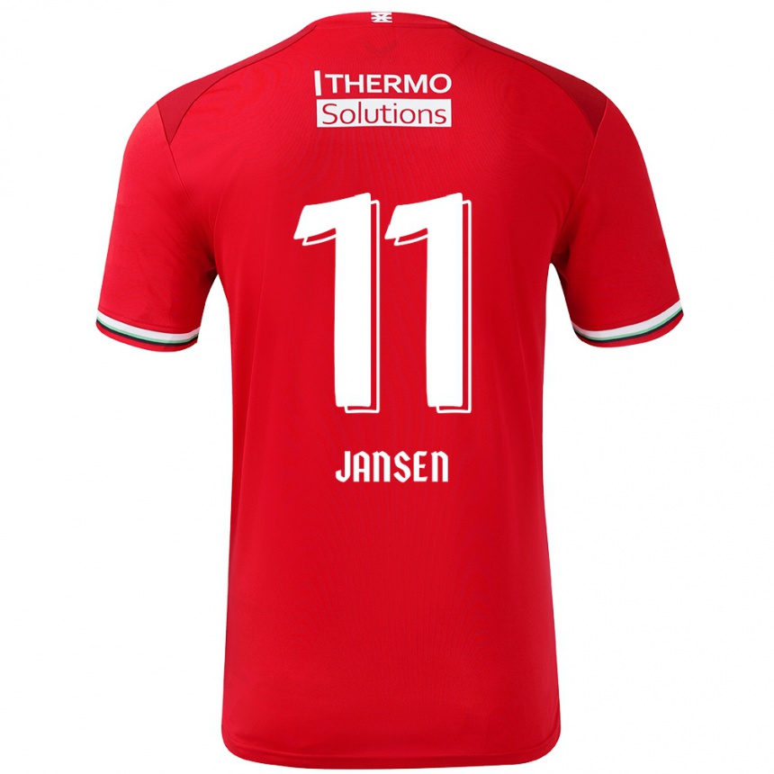 Kids Football Renate Jansen #11 Red White Home Jersey 2024/25 T-Shirt Uk