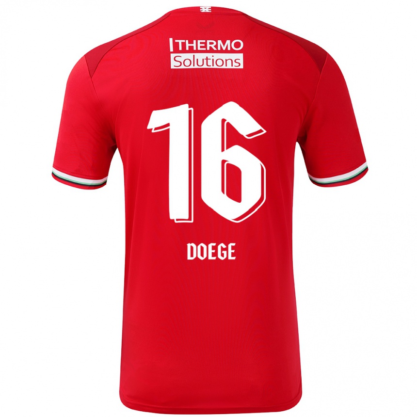 Kids Football Leonie Doege #16 Red White Home Jersey 2024/25 T-Shirt Uk