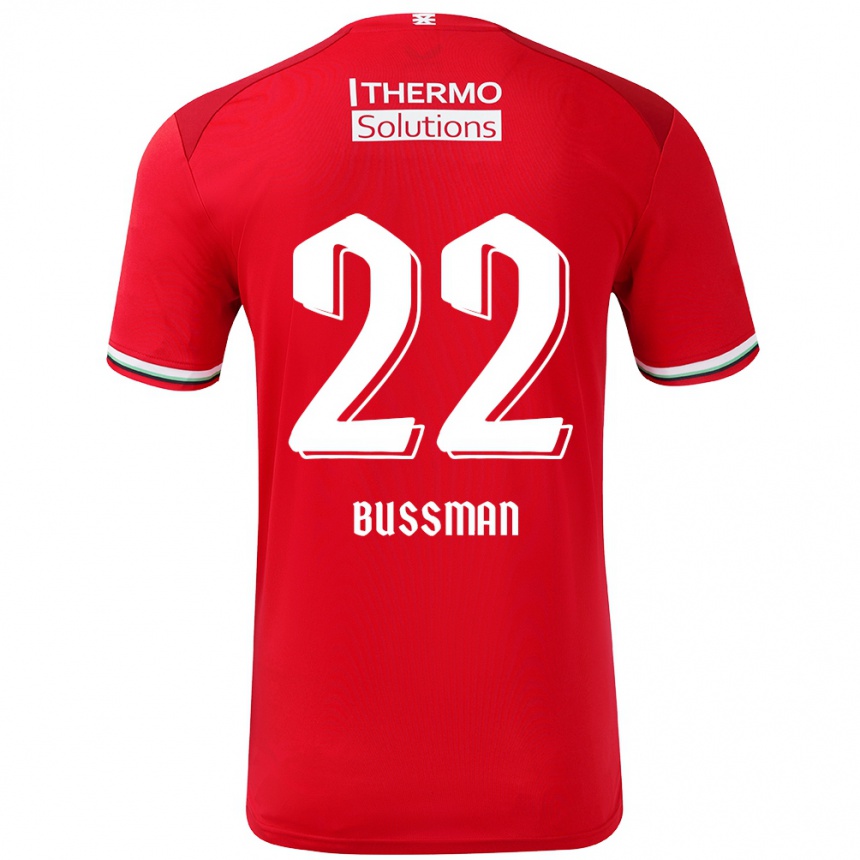 Kids Football Fiene Bussman #22 Red White Home Jersey 2024/25 T-Shirt Uk