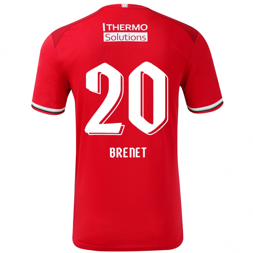 Kids Football Joshua Brenet #20 Red White Home Jersey 2024/25 T-Shirt Uk