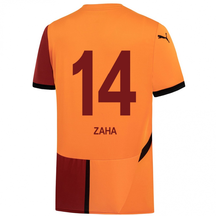 Kids Football Wilfried Zaha #14 Yellow Red Home Jersey 2024/25 T-Shirt Uk