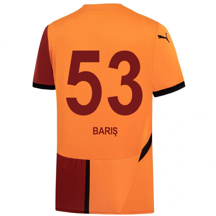 Kids Football Barış Alper Yılmaz #53 Yellow Red Home Jersey 2024/25 T-Shirt Uk