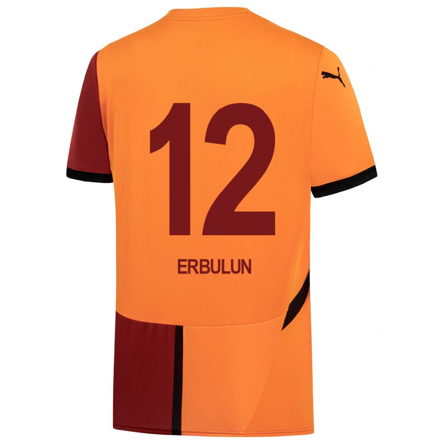 Kids Football Helin Erbulun #12 Yellow Red Home Jersey 2024/25 T-Shirt Uk