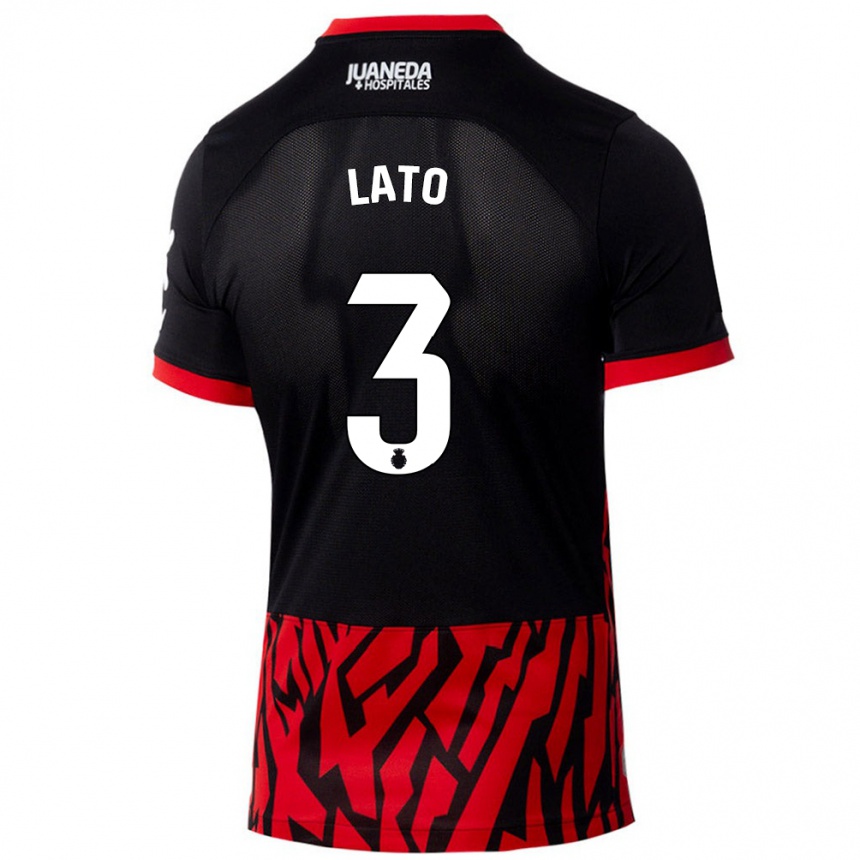 Kids Football Toni Lato #3 Black Red Home Jersey 2024/25 T-Shirt Uk