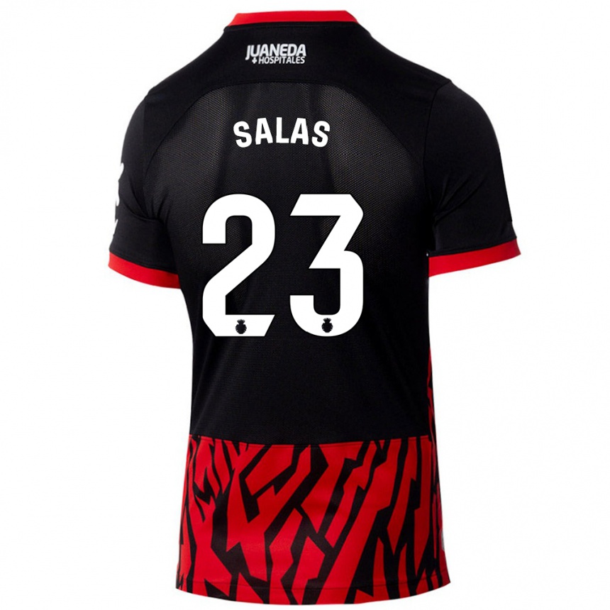 Kids Football Jan Salas #23 Black Red Home Jersey 2024/25 T-Shirt Uk