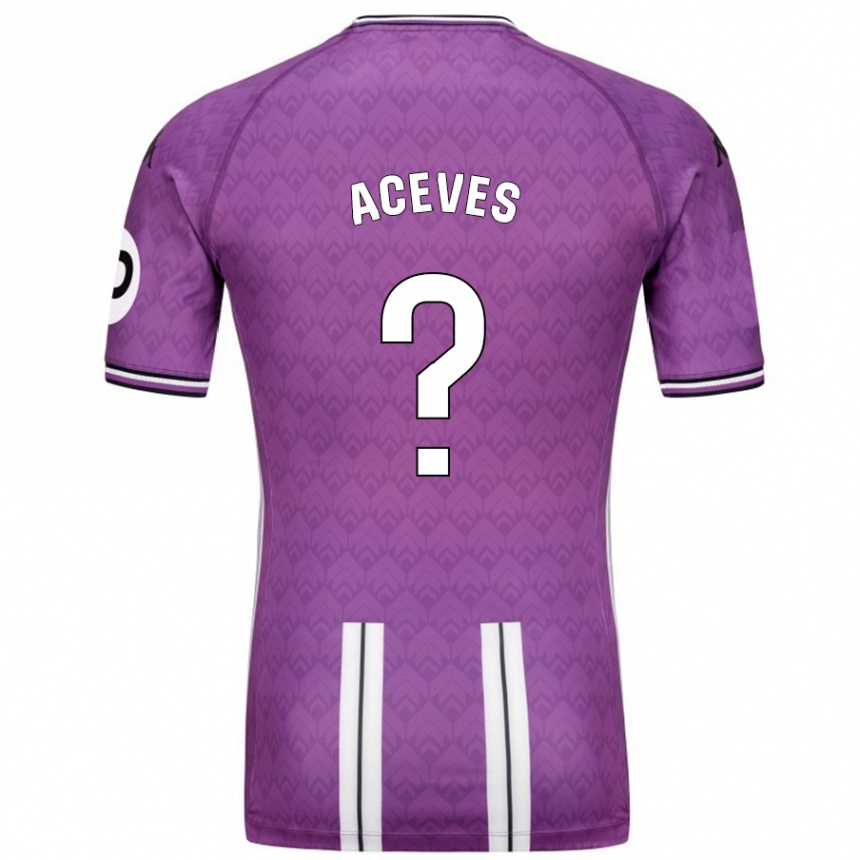 Kids Football Álvaro Aceves #0 Purple White Home Jersey 2024/25 T-Shirt Uk