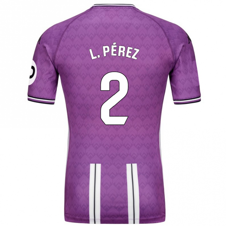 Kids Football Luis Pérez #2 Purple White Home Jersey 2024/25 T-Shirt Uk