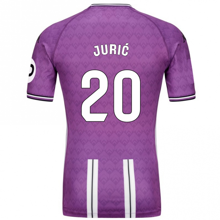 Kids Football Stanko Juric #20 Purple White Home Jersey 2024/25 T-Shirt Uk