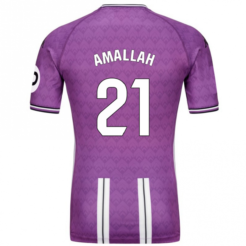 Kids Football Selim Amallah #21 Purple White Home Jersey 2024/25 T-Shirt Uk