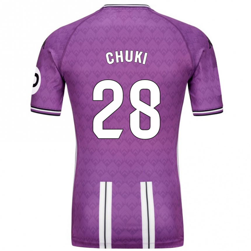 Kids Football Chuki #28 Purple White Home Jersey 2024/25 T-Shirt Uk