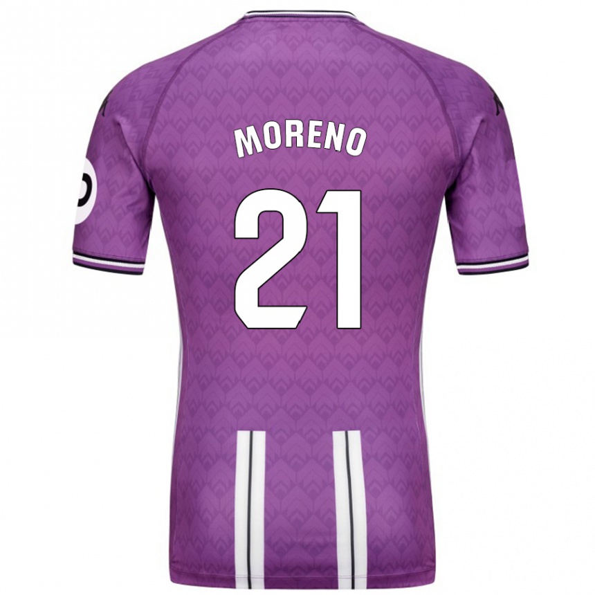 Kids Football Xavi Moreno #21 Purple White Home Jersey 2024/25 T-Shirt Uk