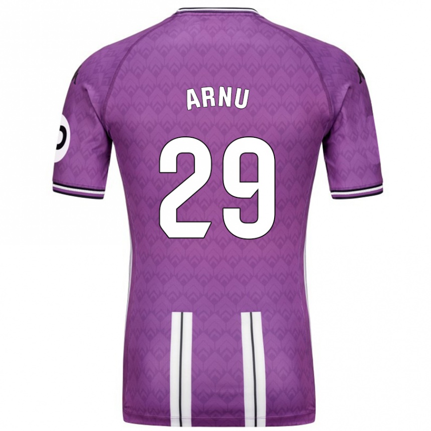 Kids Football Adrián Arnu #29 Purple White Home Jersey 2024/25 T-Shirt Uk