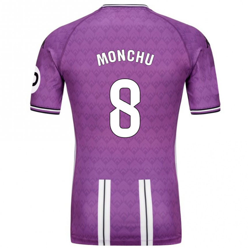 Kids Football Monchu #8 Purple White Home Jersey 2024/25 T-Shirt Uk