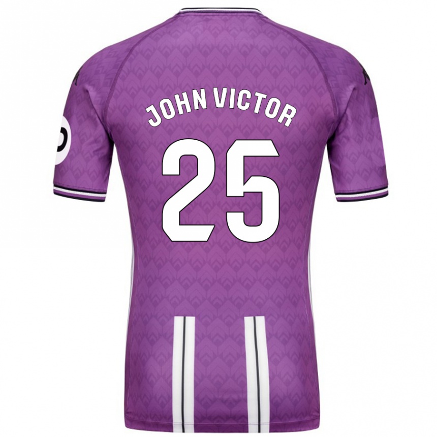 Kids Football John Victor #25 Purple White Home Jersey 2024/25 T-Shirt Uk