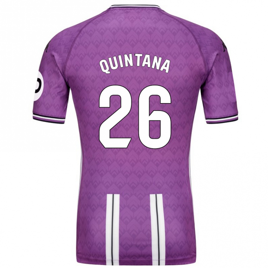 Kids Football Alberto Quintana #26 Purple White Home Jersey 2024/25 T-Shirt Uk