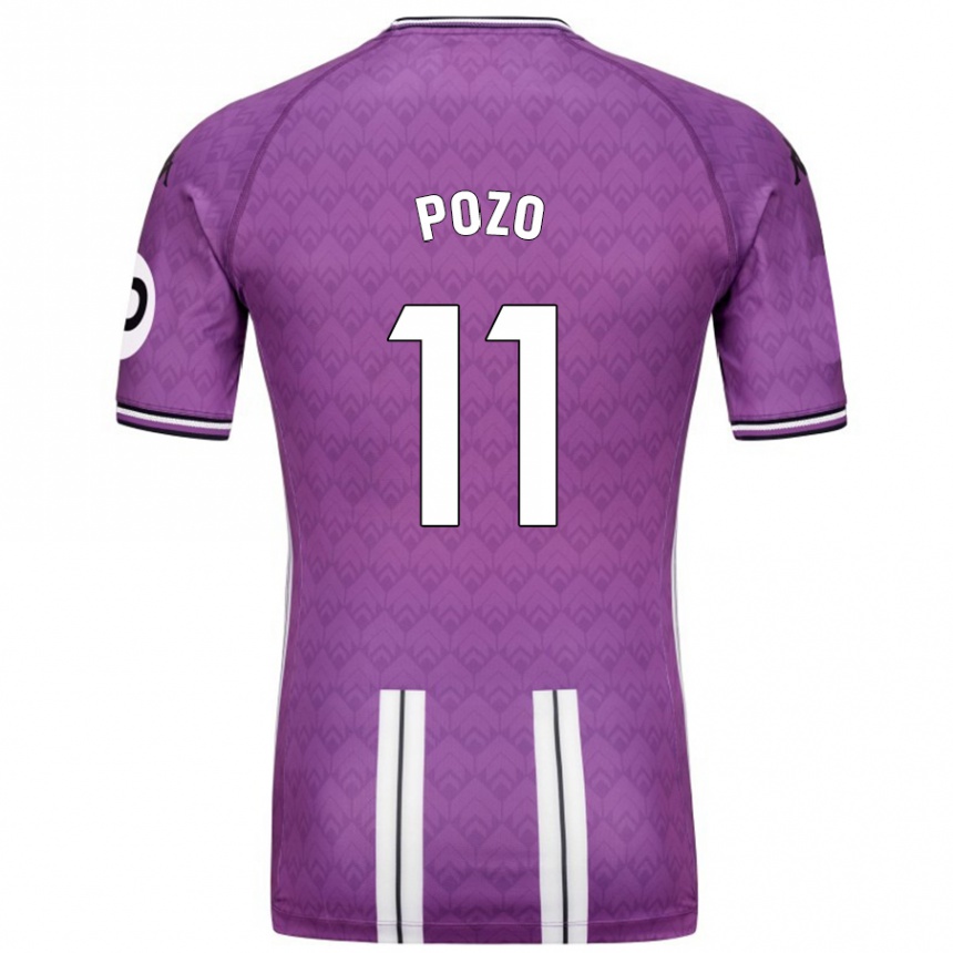 Kids Football Manuel Pozo #11 Purple White Home Jersey 2024/25 T-Shirt Uk