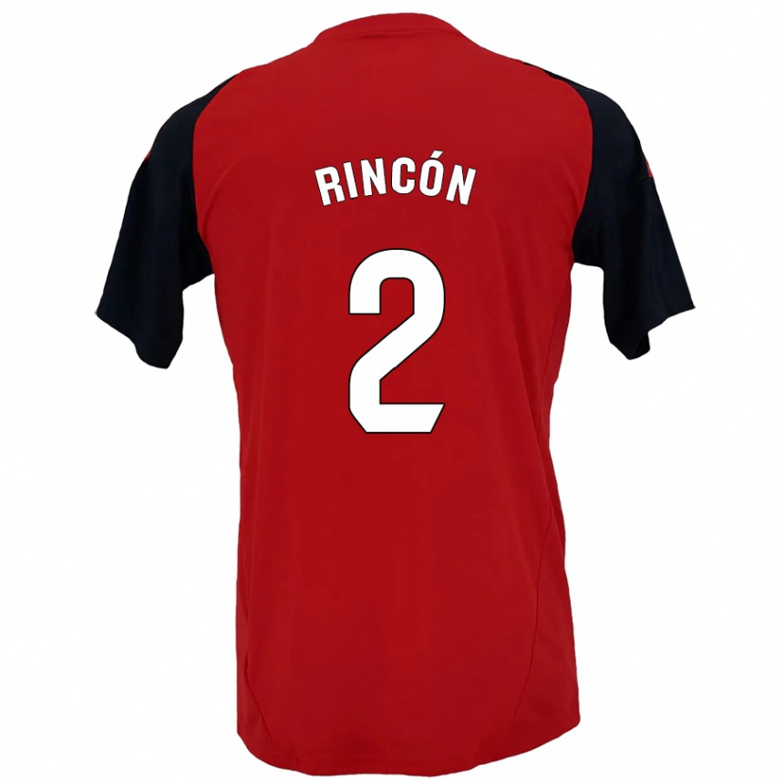 Kids Football Hugo Rincón #2 Red Black Home Jersey 2024/25 T-Shirt Uk