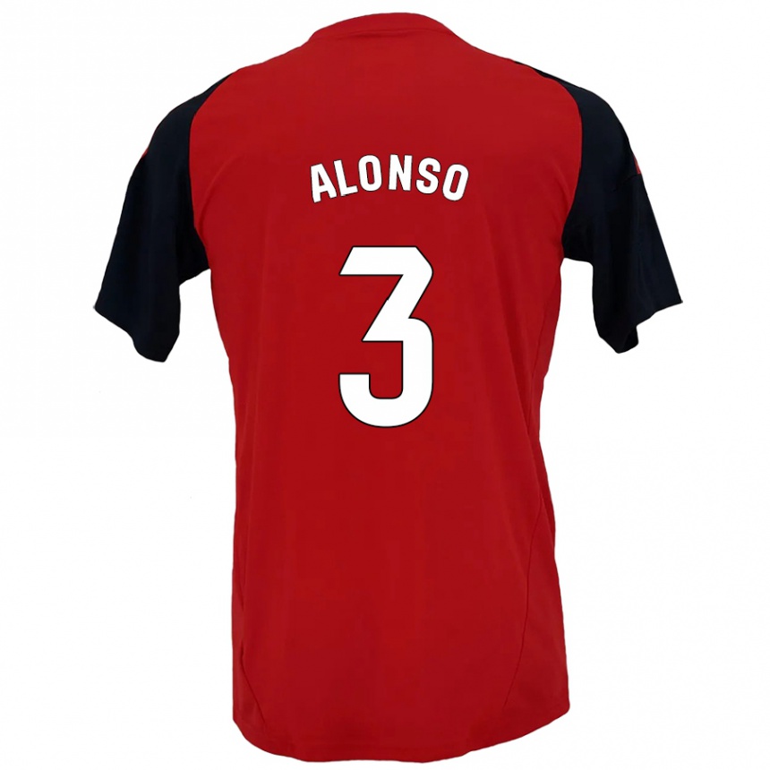 Kids Football Julio Alonso #3 Red Black Home Jersey 2024/25 T-Shirt Uk