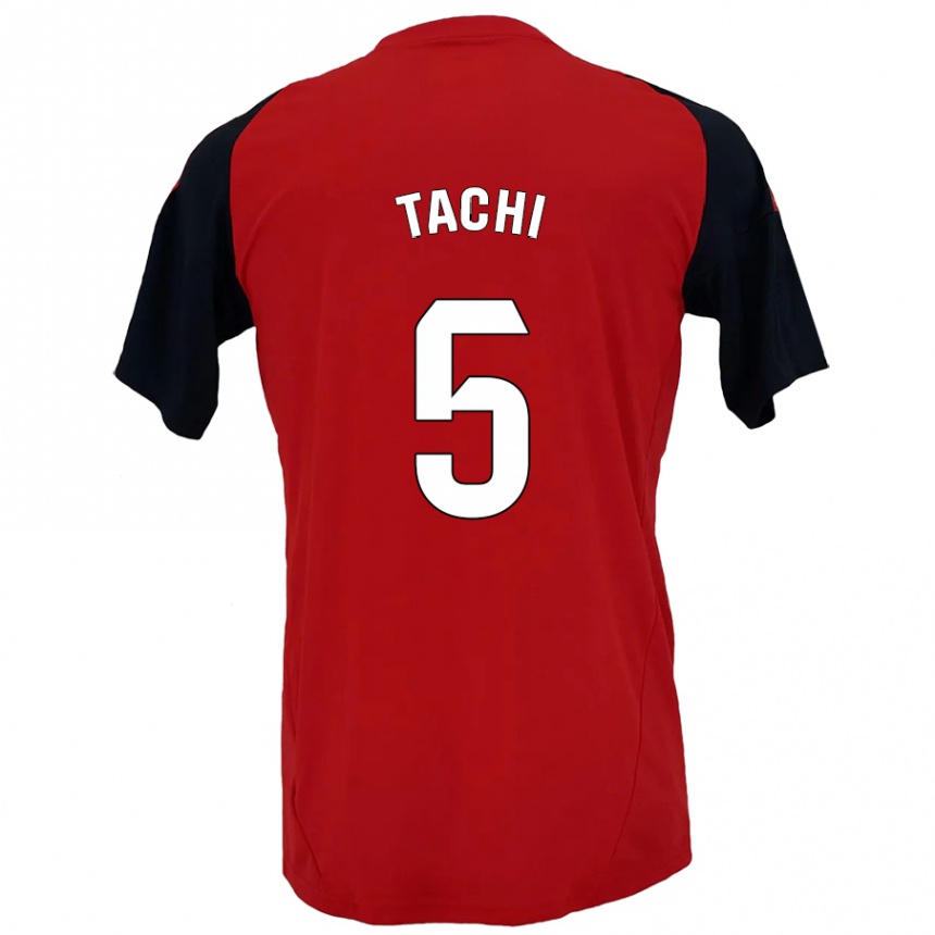 Kids Football Tachi #5 Red Black Home Jersey 2024/25 T-Shirt Uk