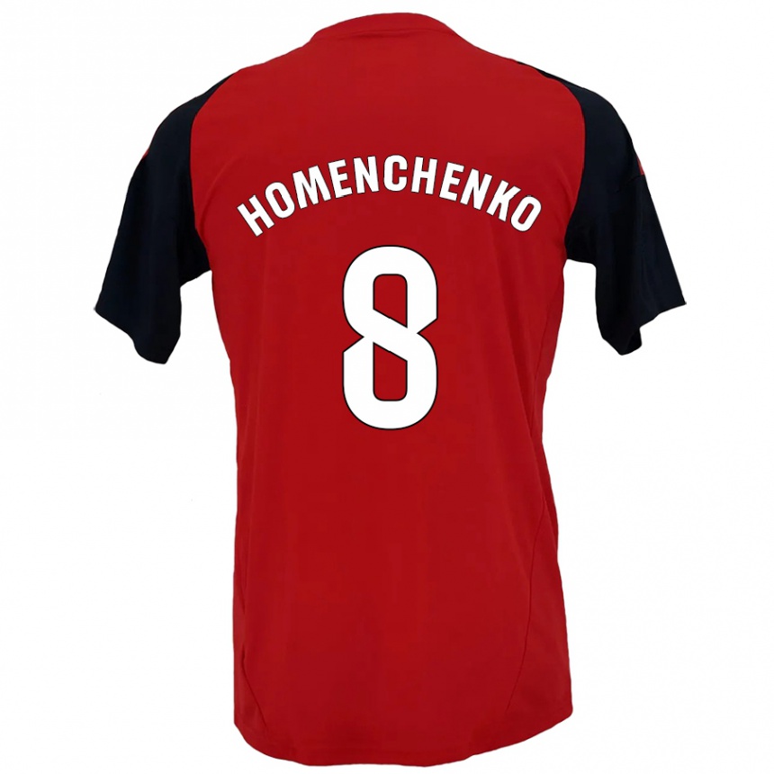 Kids Football Santiago Homenchenko #8 Red Black Home Jersey 2024/25 T-Shirt Uk