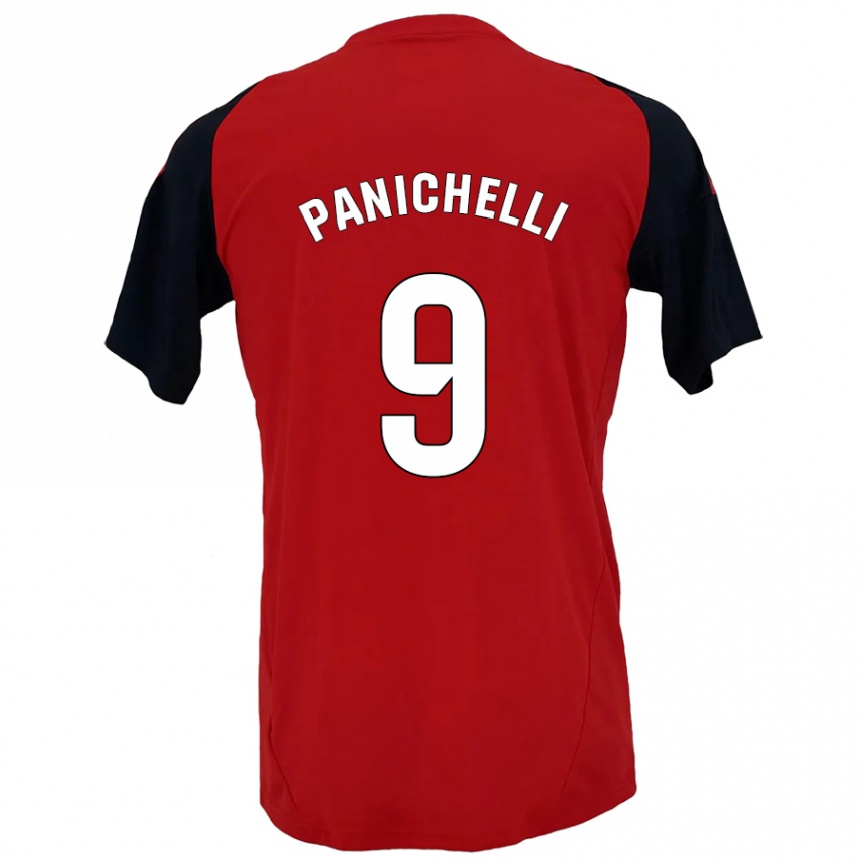 Kids Football Joaquín Panichelli #9 Red Black Home Jersey 2024/25 T-Shirt Uk