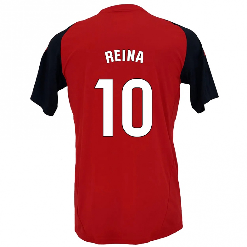 Kids Football Alberto Reina #10 Red Black Home Jersey 2024/25 T-Shirt Uk