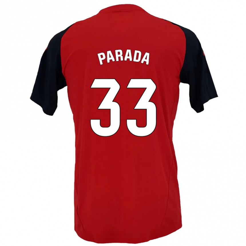 Kids Football Victor Parada #33 Red Black Home Jersey 2024/25 T-Shirt Uk