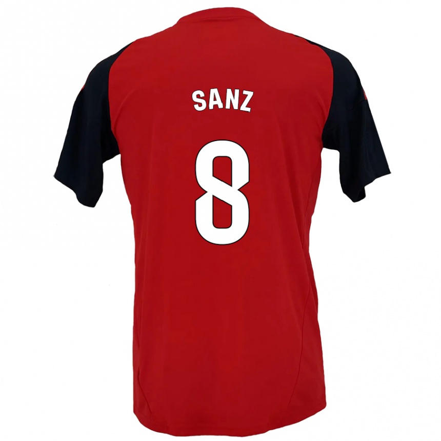 Kids Football Álvaro Sanz #8 Red Black Home Jersey 2024/25 T-Shirt Uk