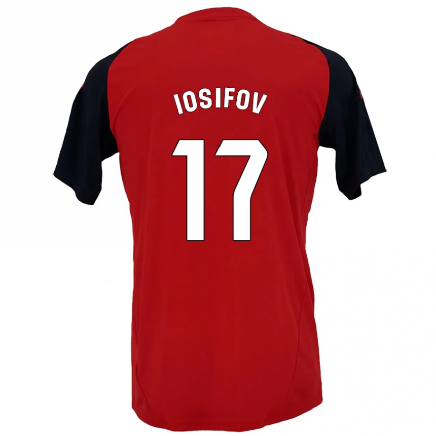 Kids Football Nikita Iosifov #17 Red Black Home Jersey 2024/25 T-Shirt Uk