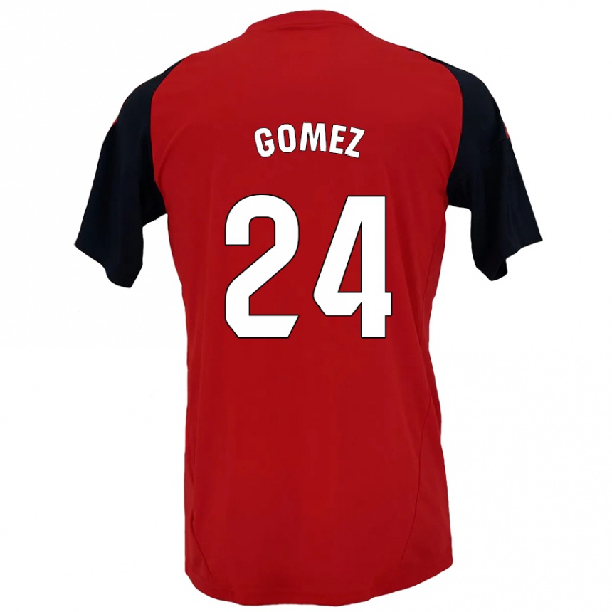 Kids Football Jonathan Gómez #24 Red Black Home Jersey 2024/25 T-Shirt Uk