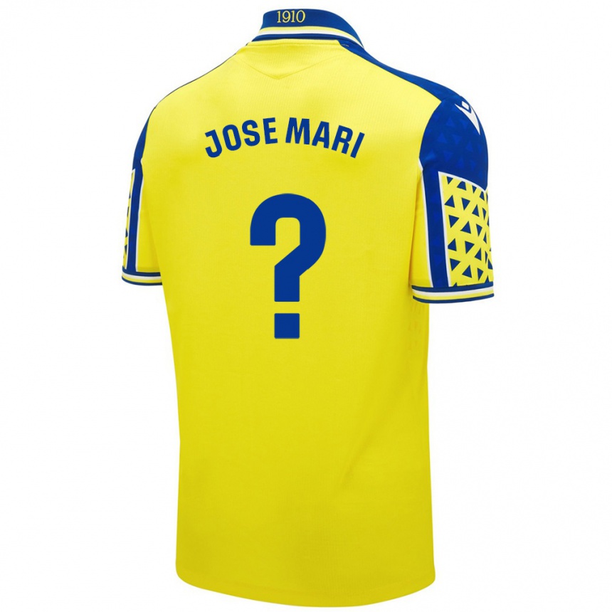 Kids Football José Mari #0 Yellow Blue Home Jersey 2024/25 T-Shirt Uk