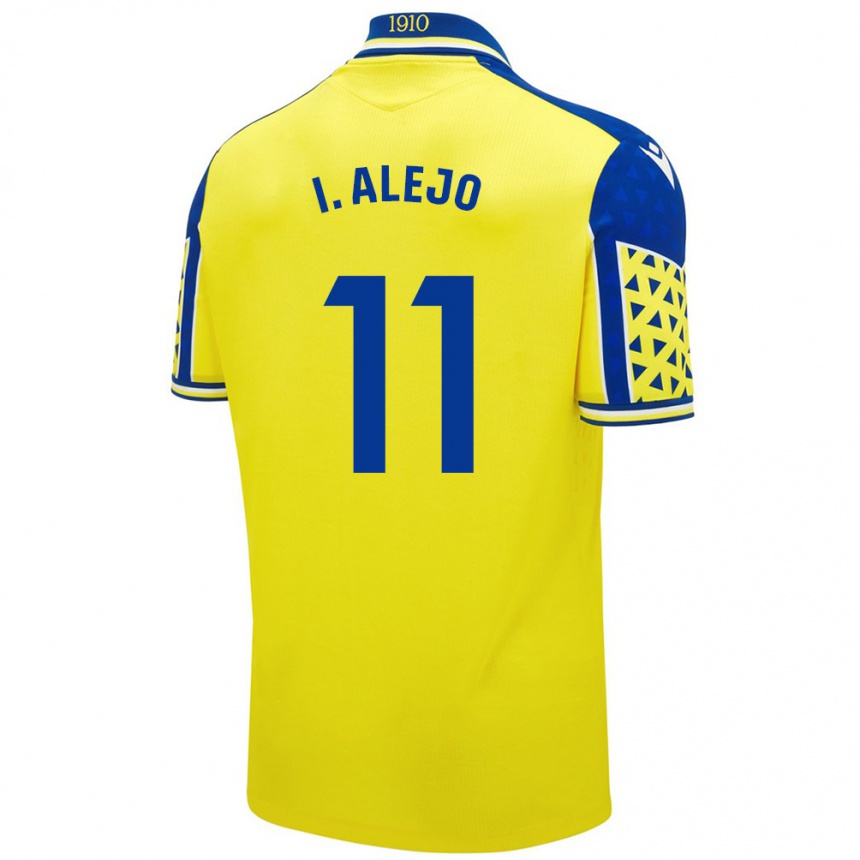 Kids Football Iván Alejo #11 Yellow Blue Home Jersey 2024/25 T-Shirt Uk