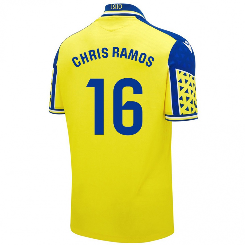 Kids Football Chris Ramos #16 Yellow Blue Home Jersey 2024/25 T-Shirt Uk